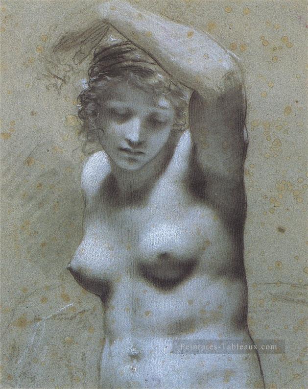 Femme nue en buste romantique Pierre Paul Prud Peintures à l'huile